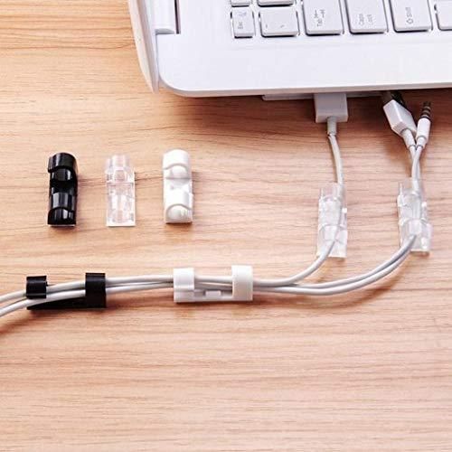 Self Adhesive Cable Clips Wire Manage Holder Sticky Mount-Round Plastic Cable Cord (40 pcs 2 Set)